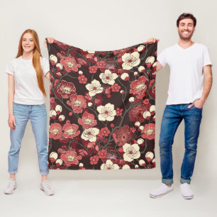 Cobertor De Velo Padrão Elegante De Flor De Cereja Sem Costura (16)