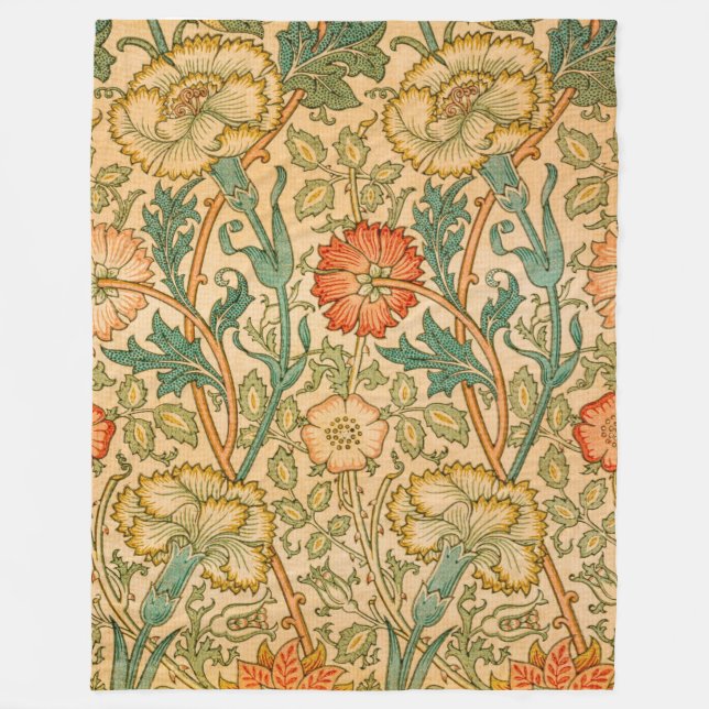 Cobertor De Velo Padrão Elegante Rosa de William Morris (Frente)