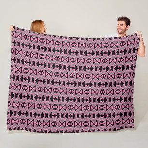 Cobertor De Velo Padrão exclusivo rosa e preto