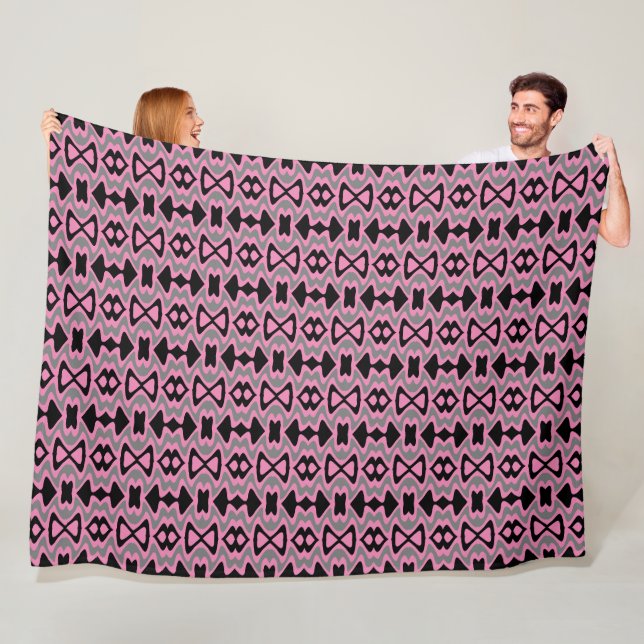 Cobertor De Velo Padrão exclusivo rosa e preto (In Situ)