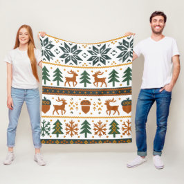 Cobertor De Velo Padrão Festivo da Floresta de Inverno