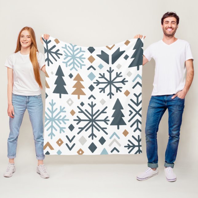 Cobertor De Velo Padrão Festivo da Floresta de Inverno (In Situ)
