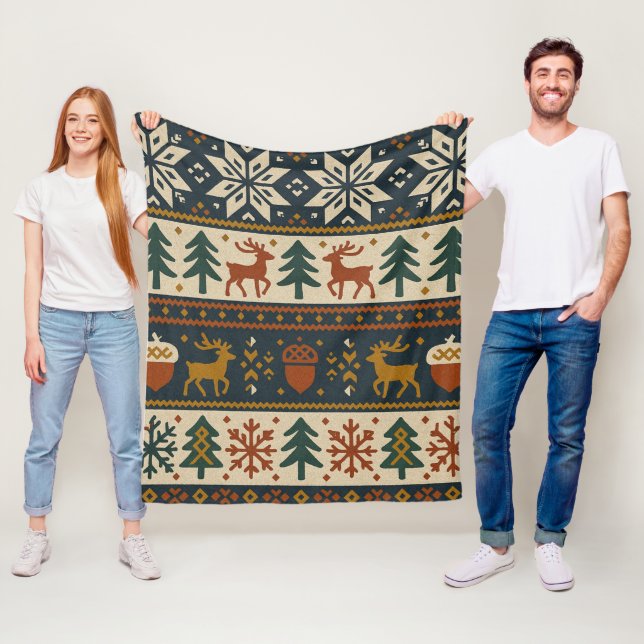 Cobertor De Velo Padrão Festivo da Floresta de Inverno (In Situ)
