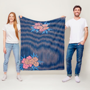 Cobertor De Velo Padrão Flor e Stripes, Design japonês