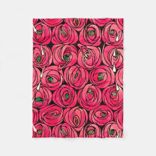 Cobertor De Velo Padrão Floral Art Nouveau Rosa Rennie Mackintosh