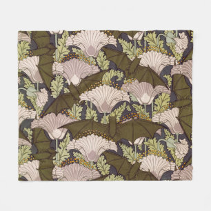 Cobertor De Velo Padrão Floral Art Nouveau Vintage com Morcego e Pa