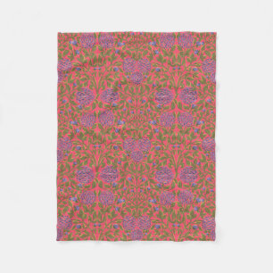 Cobertor De Velo padrão floral Art Nouveau violeta rosa verde