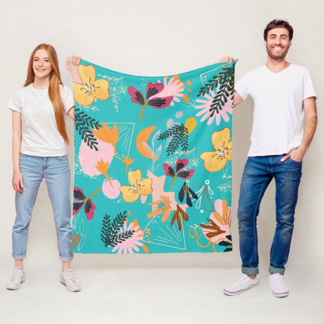 Cobertor De Velo Padrão floral azul brilhante para o seu abstrato r (In Situ)