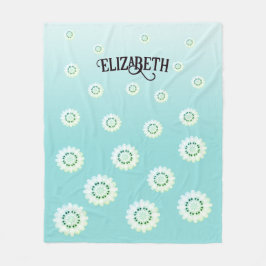 Cobertor De Velo Padrão Floral Azul-Claro Personalizado