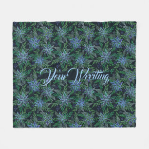 Cobertor De Velo Padrão Floral Azul Invisível pintado