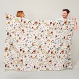 Cobertor De Velo Padrão Floral Boho Tiny Bloom Aquarela