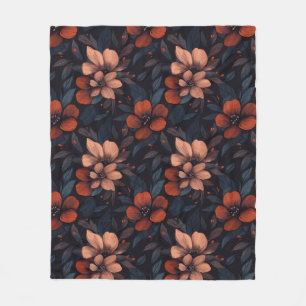 Cobertor De Velo Padrão floral bordô com flores em flor