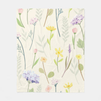 Cobertor De Velo Padrão Floral Botânico de Flores Silvestres Sem Co