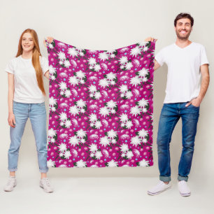 Cobertor De Velo Padrão Floral Branco Elegante Design Botânico