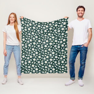 Cobertor De Velo padrão floral camomila branca verde