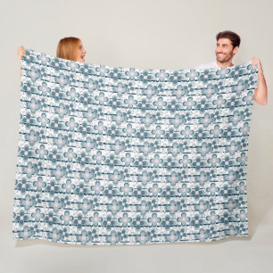 Cobertor De Velo Padrão floral cinza e branco cinza