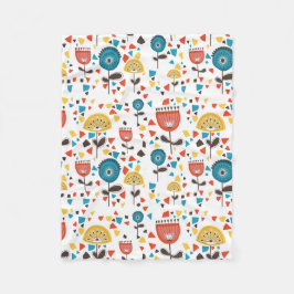 Cobertor De Velo Padrão Floral Colorido do meio século