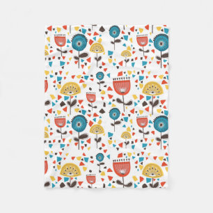 Cobertor De Velo Padrão Floral Colorido do meio século