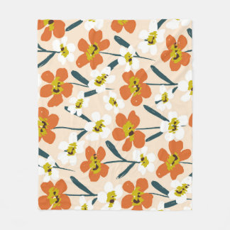 Cobertor De Velo Padrão floral colorido e vintage.