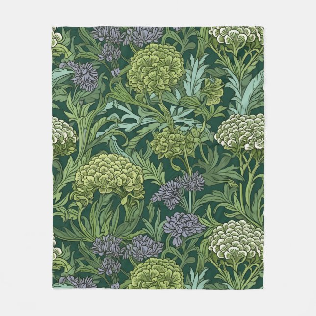 Cobertor De Velo Padrão floral contínuo no estilo de William Morris (Frente)