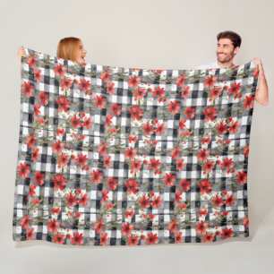 Cobertor De Velo Padrão Floral da Cinza Tartan Moderna