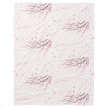 Padrão Floral de Cerejeira Rosa Suave Fleece