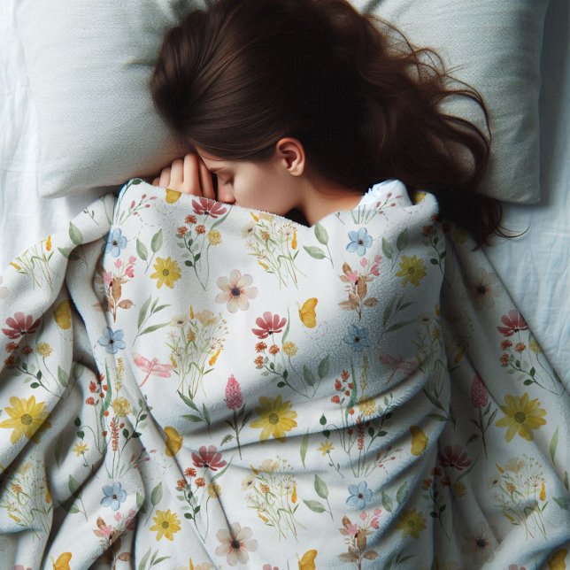 Cobertor De Velo Padrão Floral de Flor Selvagem (Criador carregado)