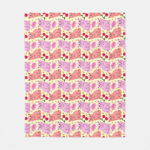 Cobertor De Velo Padrão Floral de Gatinho Fofo Cereja Kawaii Kitt