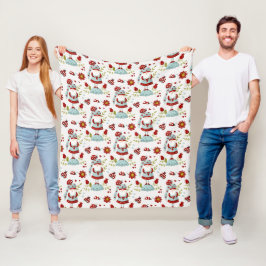 Cobertor De Velo Padrão Floral de Gnomo Escandinavo Fofo