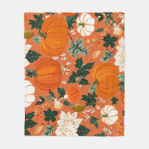 Padrão Floral de Outono de Laranja Boho