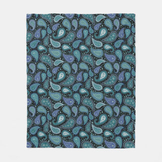 Cobertor De Velo Padrão Floral de Paisley Azul Teal
