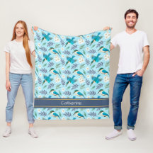 Padrão Floral de Pássaros Martim-pescador Bonito N