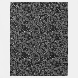 Cobertor De Velo Padrão Floral do Damasco Elegante Preto e Branco