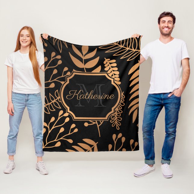 Cobertor De Velo Padrão Floral do ouro (In Situ)