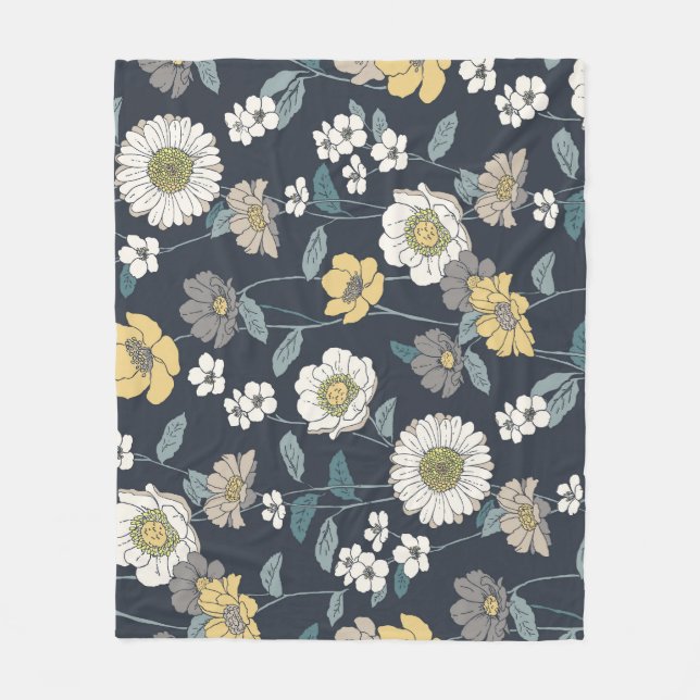 Cobertor De Velo Padrão floral e artístico sem costura desenhado à  (Frente)