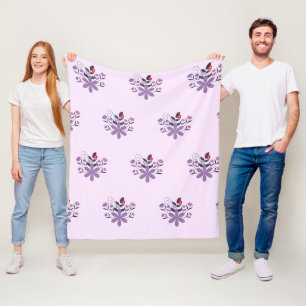 Cobertor De Velo Padrão floral elegante cinza violeta roxa vermelha