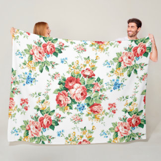 Cobertor De Velo Padrão Floral Elegante com Elemento Rosa Design