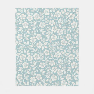 Cobertor De Velo Padrão floral. Flores bonito no fundo azul da cinz