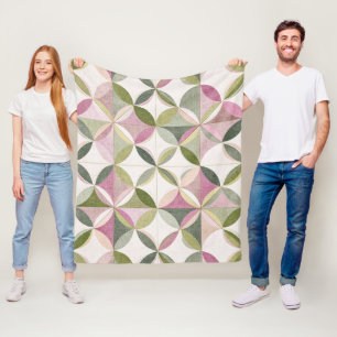 Cobertor De Velo Padrão Floral Geométrico Pastel Cottagecore