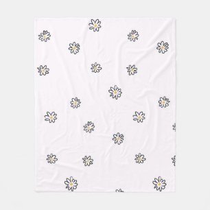 Cobertor De Velo Padrão Floral Minimalista de Margarida Branca Sem