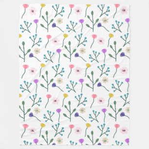 Cobertor De Velo Padrão Floral Moderno Claro Branco