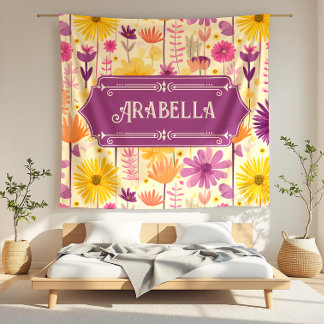 Cobertor De Velo Padrão Floral Moderno em Cascata Arabella