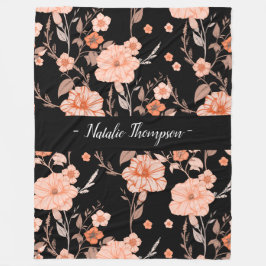 Cobertor De Velo Padrão floral monograma elegante e sofisticado Pre