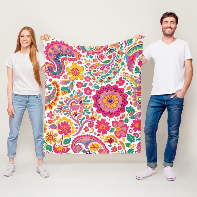 Cobertor De Velo Padrão Floral Paisley (In Situ)