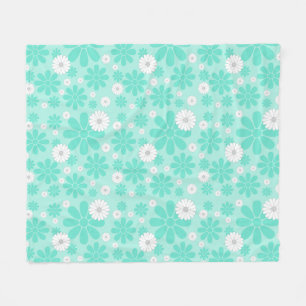 Cobertor De Velo Padrão Floral Pastel MINT