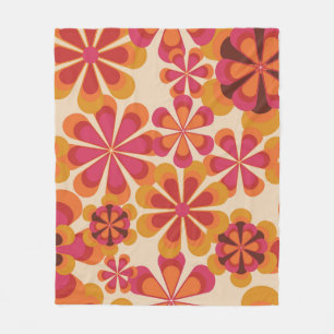 Cobertor De Velo Padrão floral retrô sem costura dos anos 70 com da