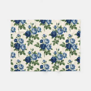 Cobertor De Velo Padrão Floral Rosa Azul