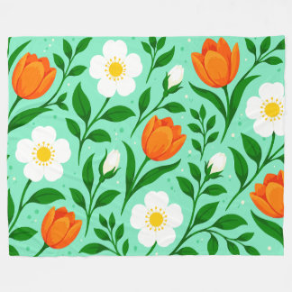 Cobertor De Velo Padrão Floral Sem Costura de Primavera Colorido