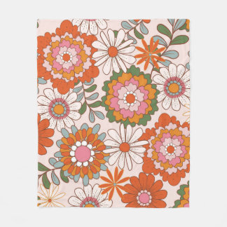 Cobertor De Velo Padrão Floral Sem Costura Retro dos Anos 70 Flower