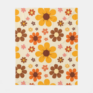 Cobertor De Velo Padrão Floral Sem Costura Retro Flower Power dos A
